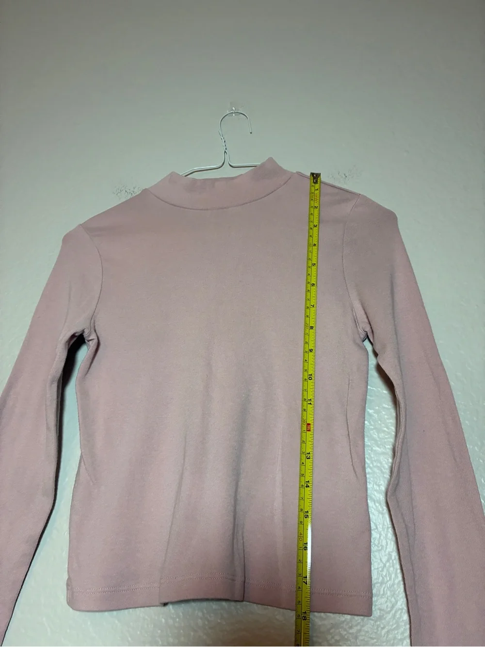 Gap Kids Dusty Pink Crop Turtleneck Long Sleeve Size L 10 Fitted Ribbed Casual